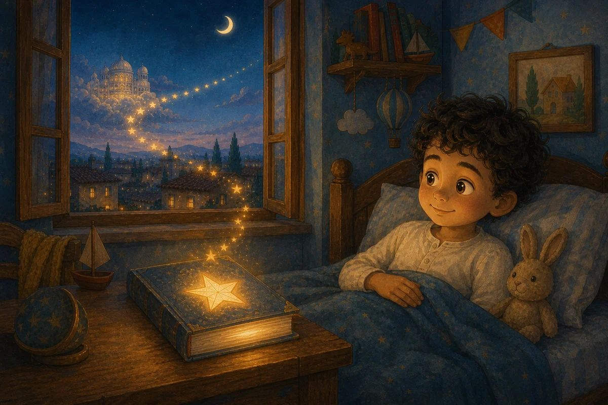 Elia torna nel suo letto con il libro della stella luminosa