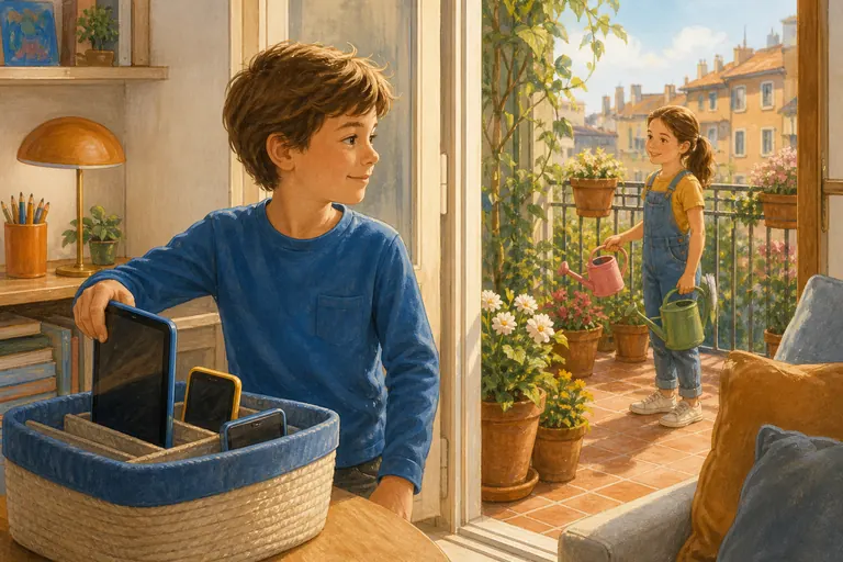 Illustrazione per bambini e schermi